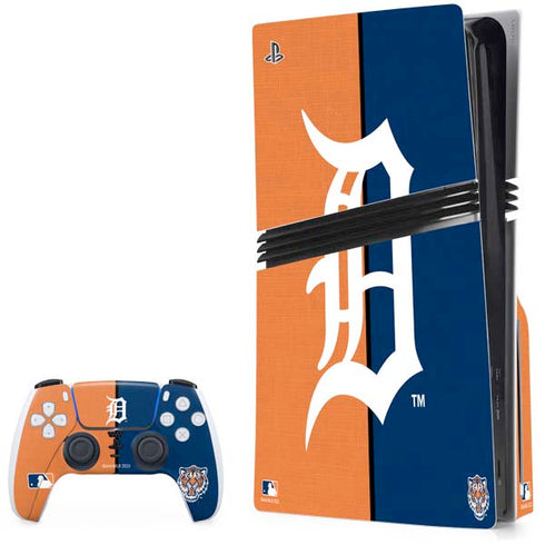 MLB Detroit Tigers Split PS5 Pro Disk Bundle  Skin